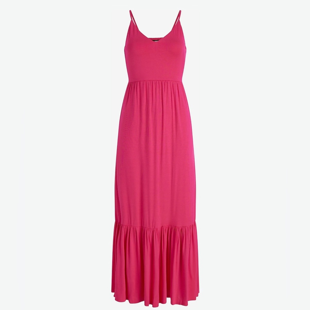 Brand New Express V-neck Cutout Back Tiered Maxi Dress Size L NWT